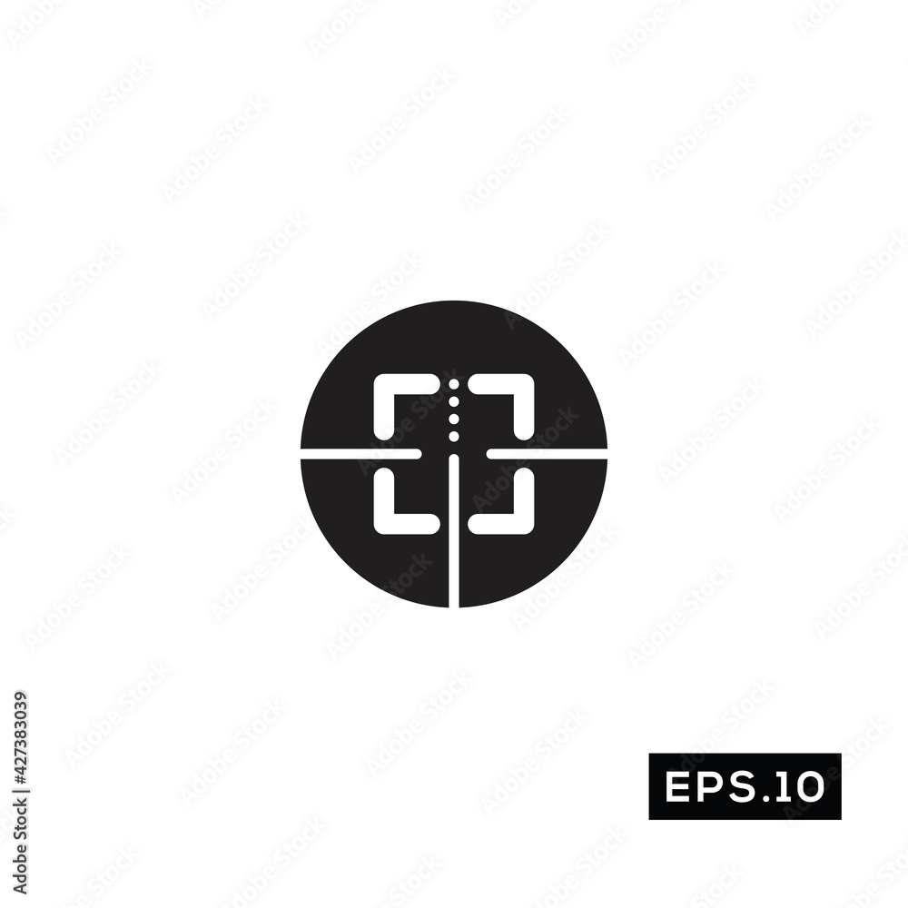 Scope icon vector. Crosshair icon or logo symbol vector Scope icon vector. Crosshair icon or logo symbol vector