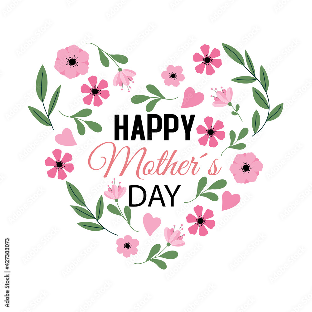 Mother's day floral card. 