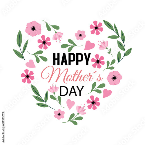 Mother's day floral card. 