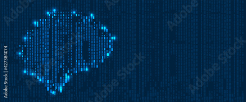Abstract human brain. Artificial intelligence technology. Science background