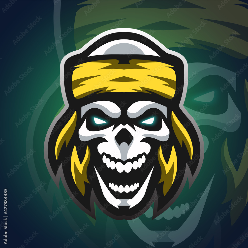 Skull Head Logo Mascot Vector Illustration Skull Head Logo Mascot Vector Illustration
