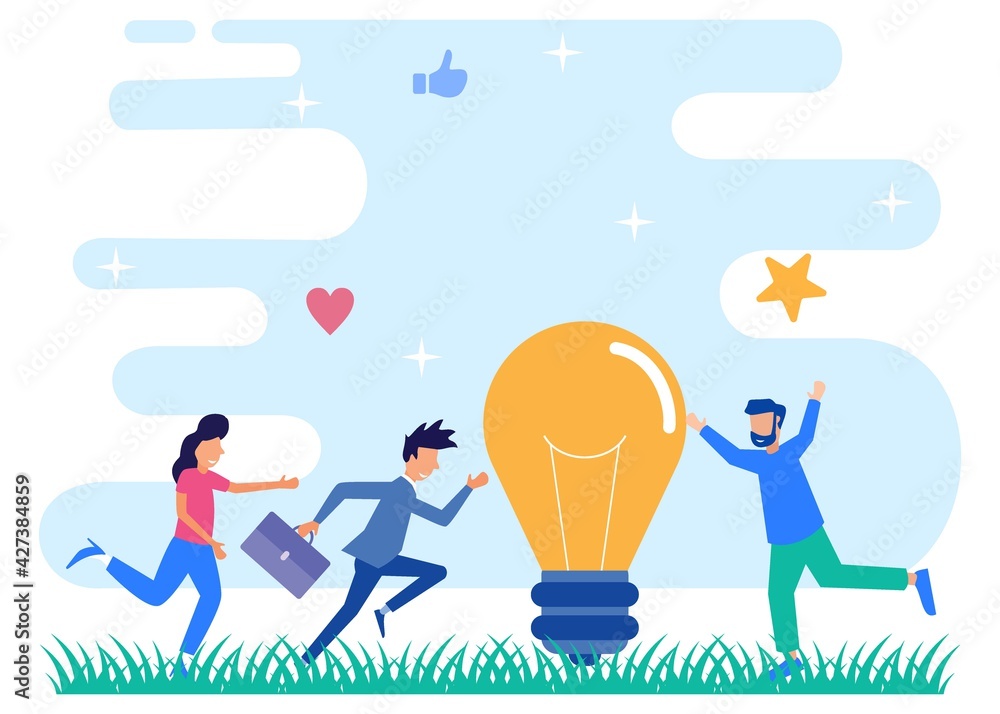 Illustration vector graphic cartoon character of business ideas Illustration vector graphic cartoon character of business ideas