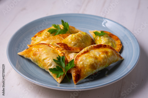 Argentinian empanadillas with minced meat and vegetables.