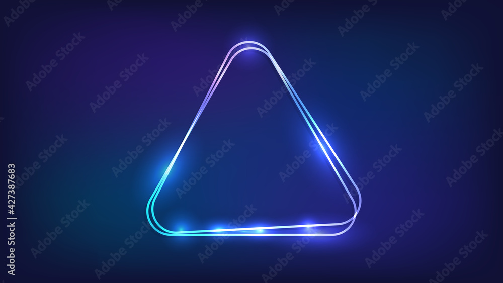 Neon double frame with shining effects Neon double frame with shining effects