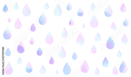 水彩しずく模様(ライラックブルー）
