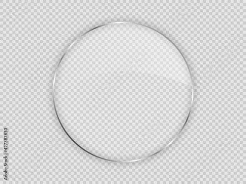 Glass plate in circle frame
