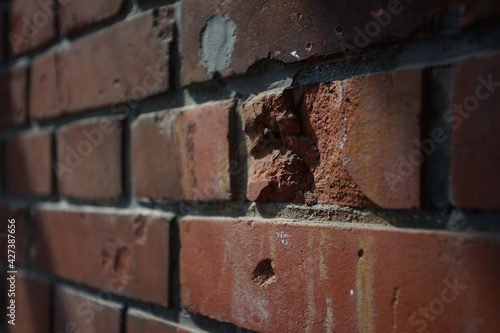 old brick wall with bricks © aozora