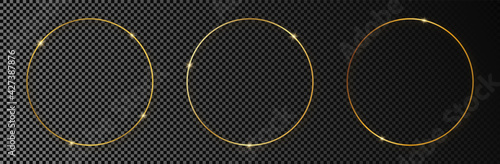 Gold glowing circle frame
