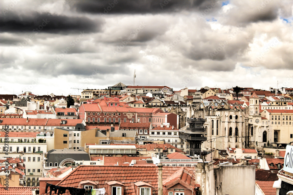 Panoramic of Lisbon city from the Castle of San Jorge