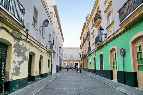 Streets in old central part of ancient town Cadiz, Andalusia, Spain © khalid