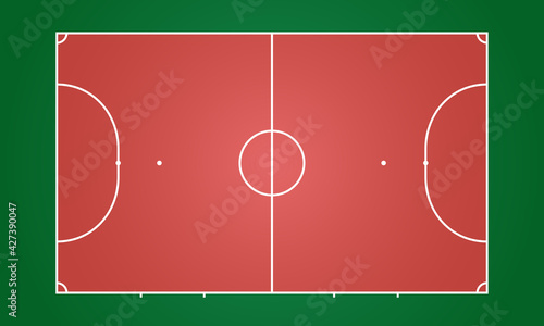 Futsal court indoor and outdoor stadium background design vector illustration