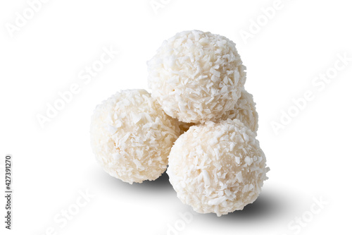 coconut candies isolated on white background
