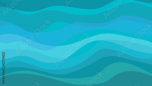 Abstract vector water waves illustration background. Flat design style