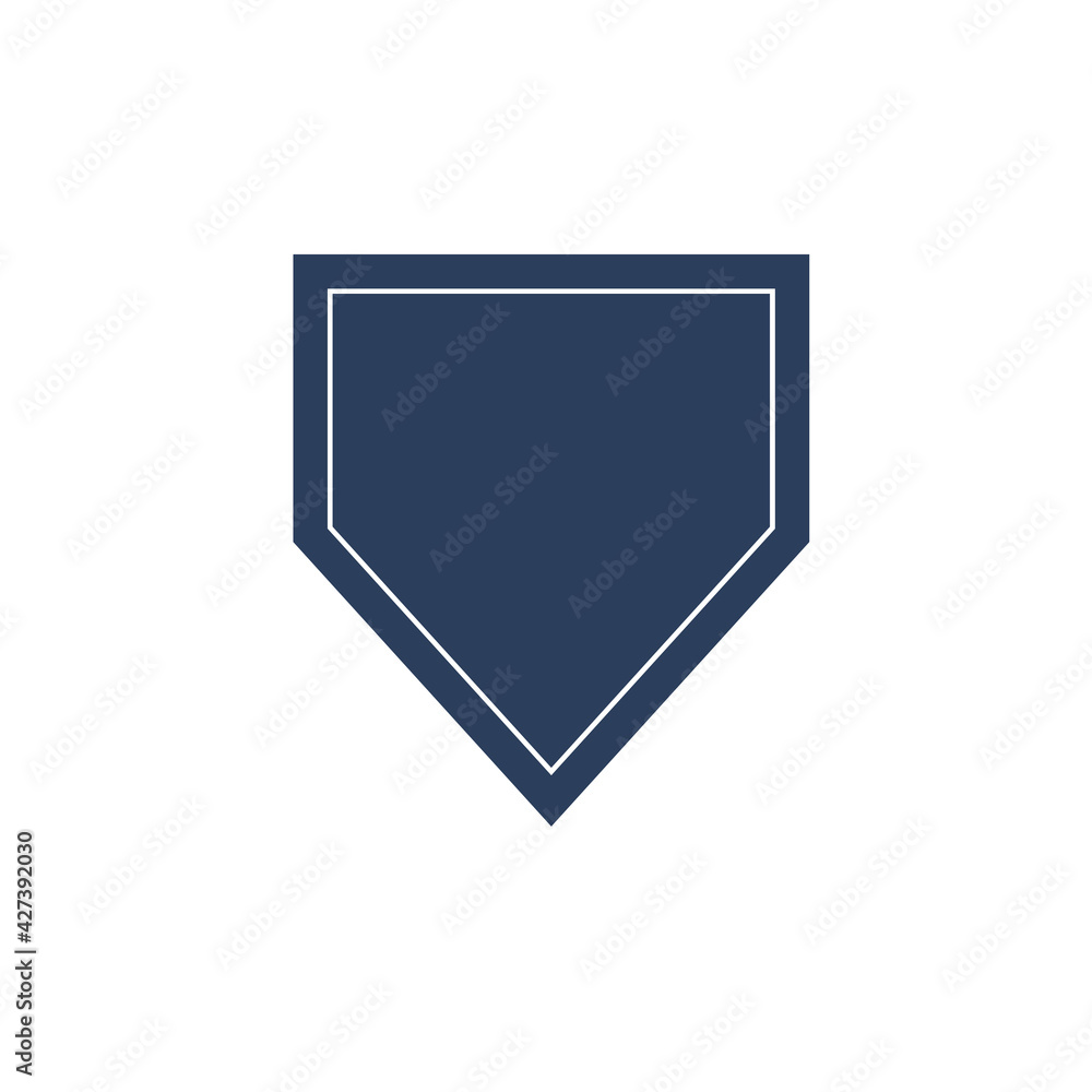 Home plate baseball text box Isolated on white background. Stock Vector ...