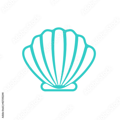 Sea Shell Vector Silhouette Isolated on white background.