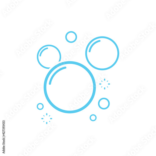 Transparent soap bubbles floating in the air Isolated on white background