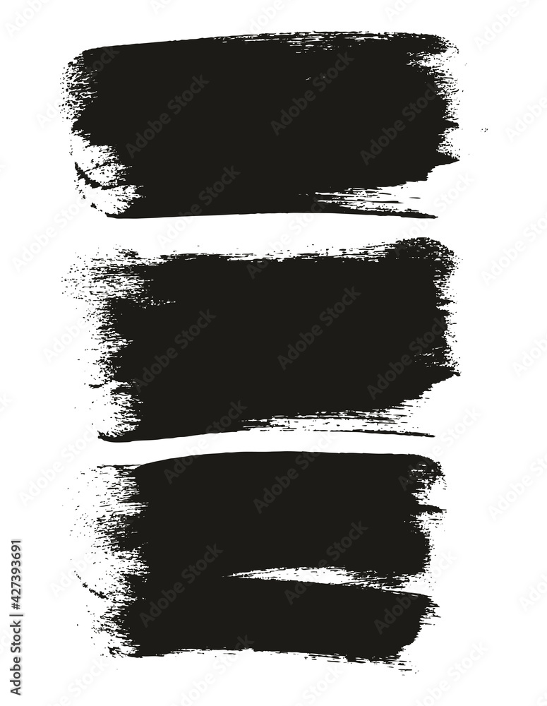 Round Sponge Thick Artist Brush Long Background High Detail Abstract Vector Background Set 