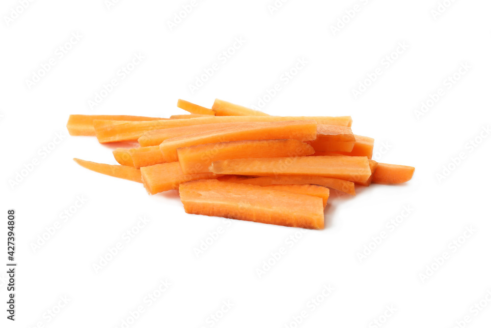 Ripe chopped carrot isolated on white background Ripe chopped carrot isolated on white background