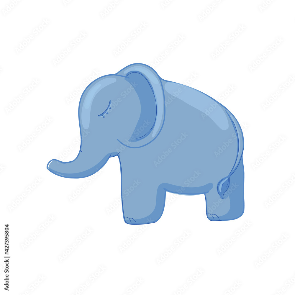 Fortune symbol Good luck baby elephant , decorative lucky element isolated. Vector illustration