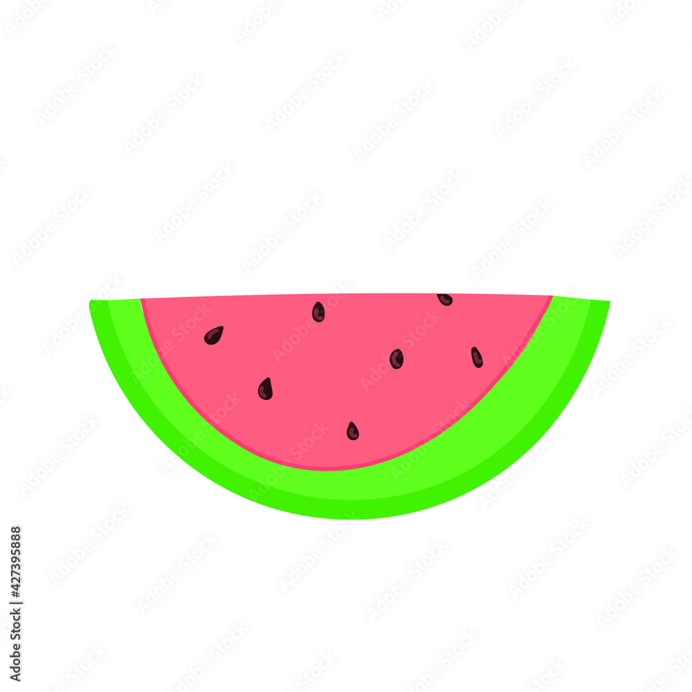 Flat design half watermelon fruit icon. Vector illustration Flat design half watermelon fruit icon. Vector illustration