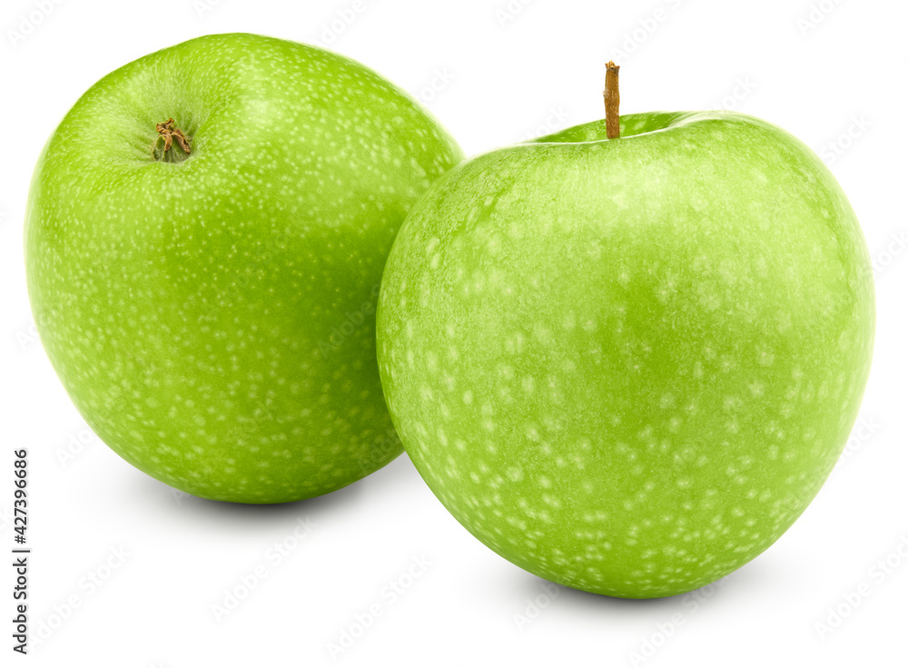 green apples isolated on white background. clipping path green apples isolated on white background. clipping path