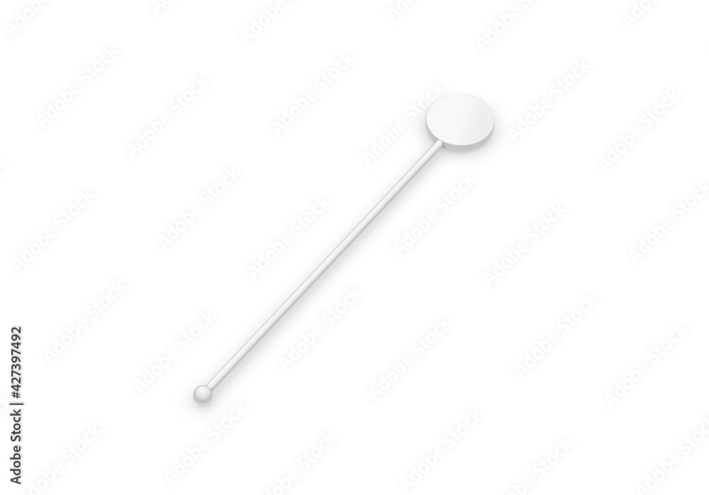 Stirrer stick mockup template for cocktail, mocktail, tea, juice, coffee and alcohol, promotional stirrer stick for branding, 3d illustration