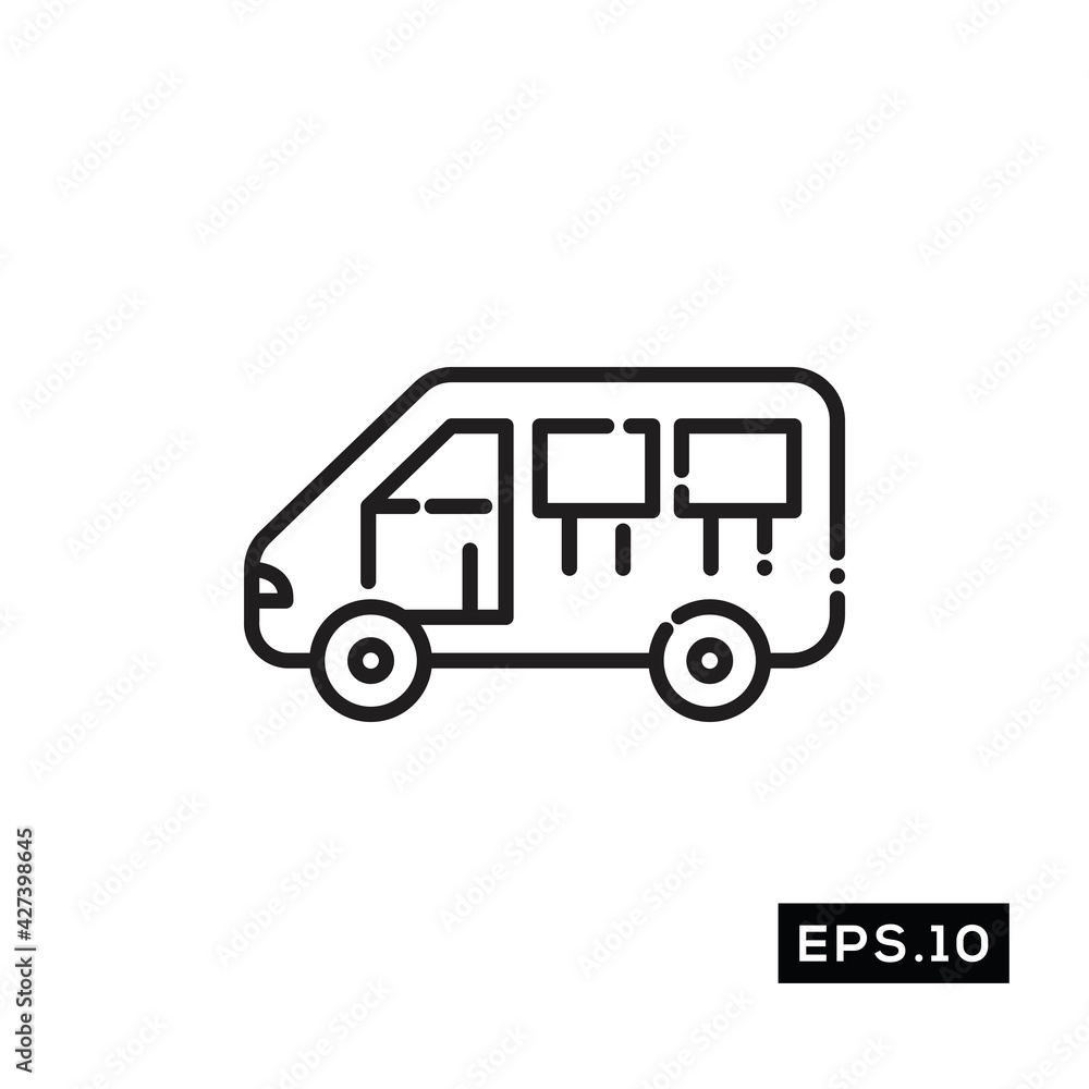 Shipping van line icon vector. van car icon vector illustration