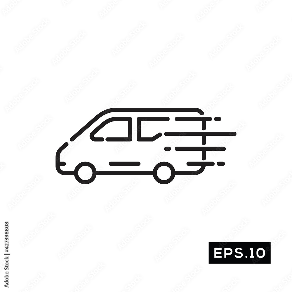 Shipping van line icon vector. van car icon vector illustration Shipping van line icon vector. van car icon vector illustration