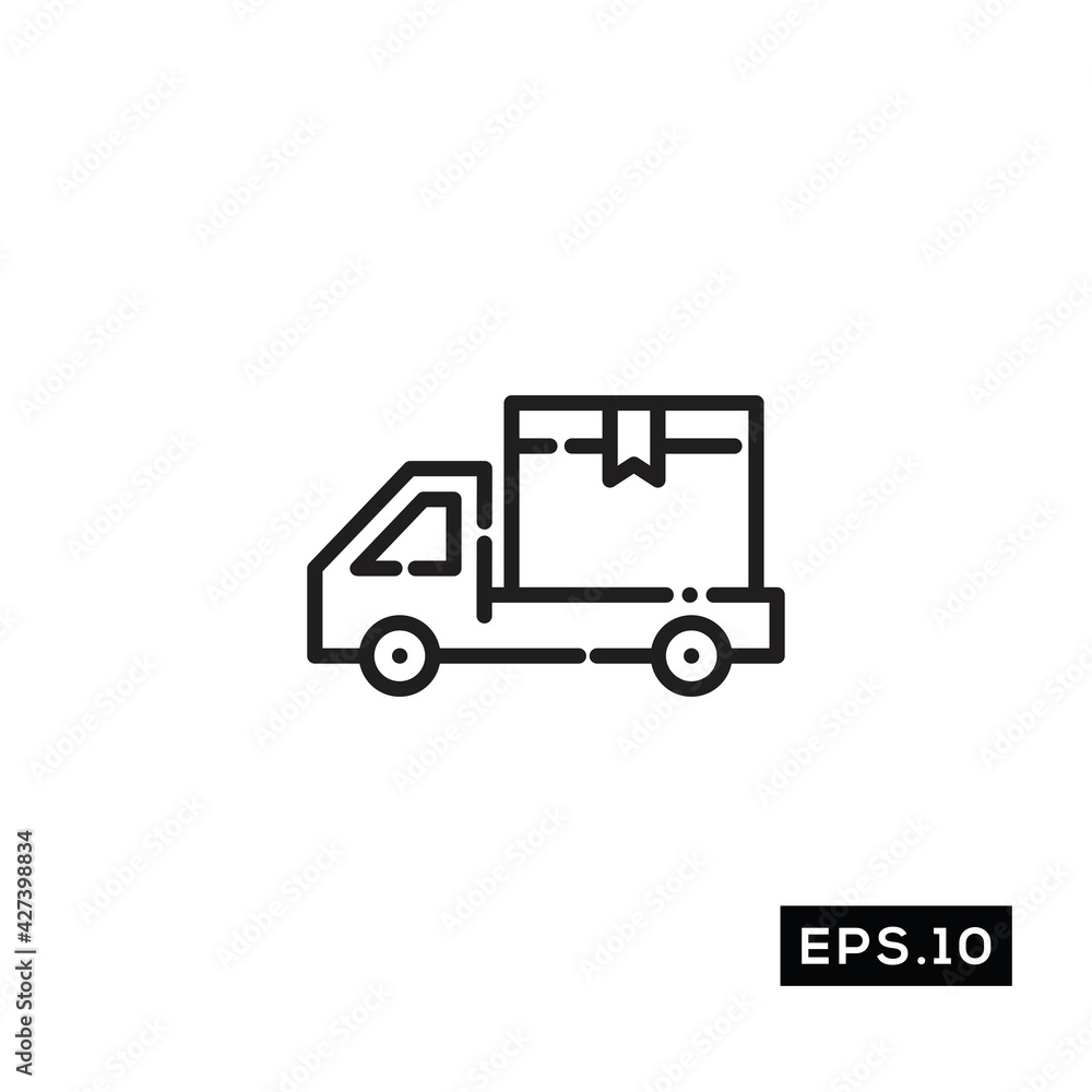 Shipping truck line icon vector. Truck car icon vector illustration Shipping truck line icon vector. Truck car icon vector illustration