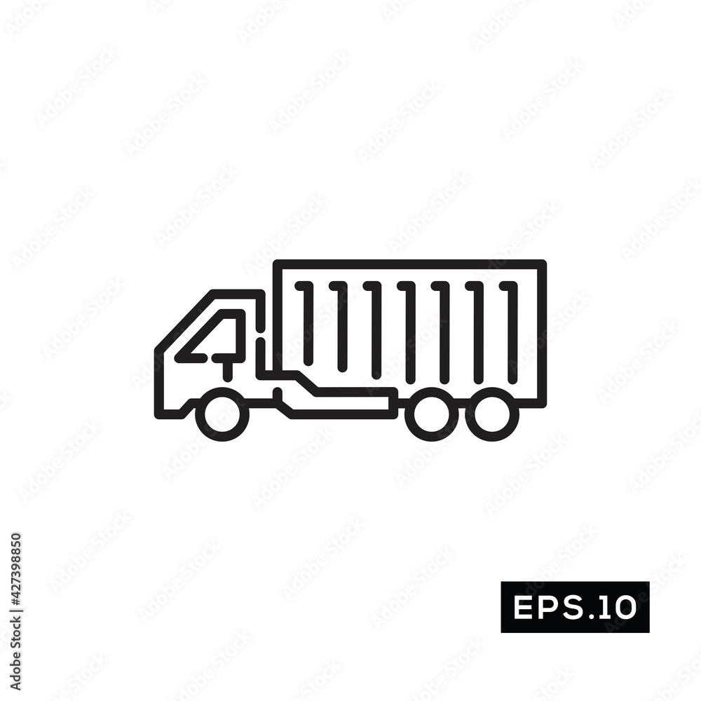 Shipping truck line icon vector. Truck car icon vector illustration Shipping truck line icon vector. Truck car icon vector illustration