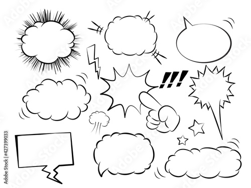 吹き出し　漫画　コミック　セット