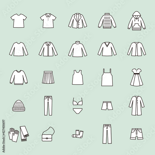 服 衣類 線画アイコン 素材 / vector eps