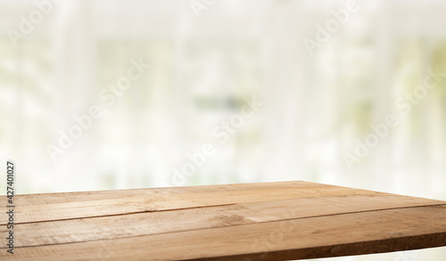 blurred window background with table