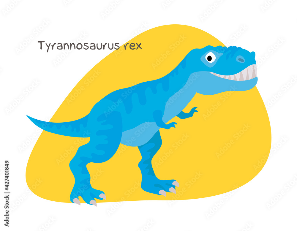Vector cartoon dinosaur isolated on white background. Tyranosaurus rex.