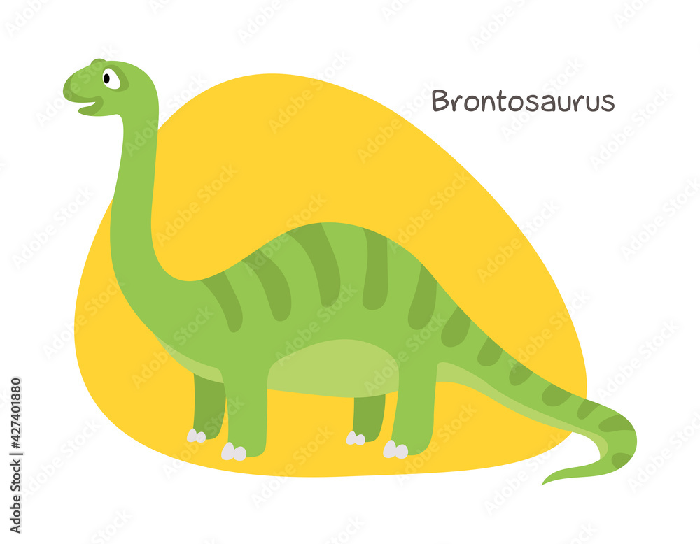 Fototapeta premium Vector cartoon dinosaur isolated on white background. Brontosaurus.