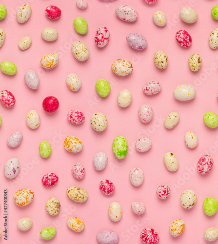 Wallpaper Mural Seamless pattern from tasty sweets on a pink background. Pattern for wrapping paper or festive background. Candies background. Torontodigital.ca