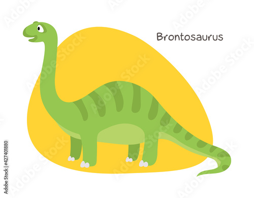 Vector cartoon dinosaur isolated on white background. Brontosaurus.