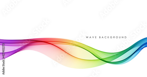 Vector abstract colorful flowing wave lines isolated on white background. Design element for technology, science, music or modern concept.