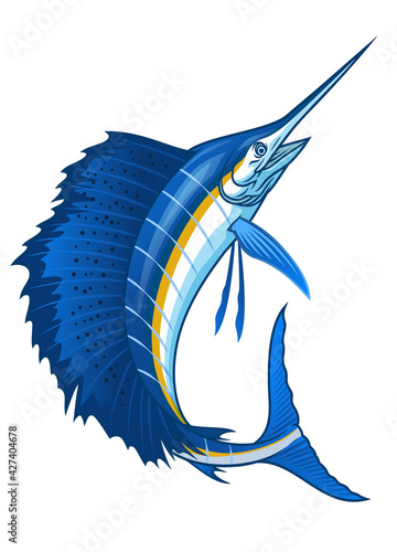 atlantic sailfish with big sail fin