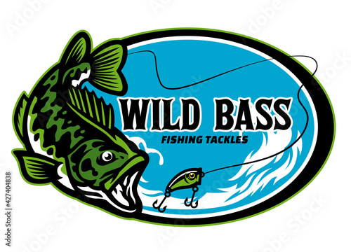 largemouth bass fishing tackle sign design