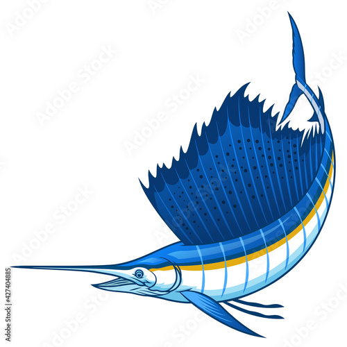 marlin sailfish with big sail fin photo