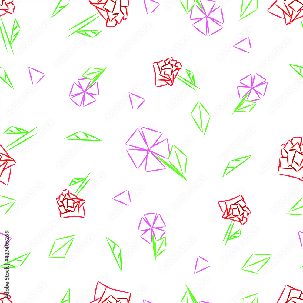 seamless pattern with graphic flowers. it can be used as a background on any surface