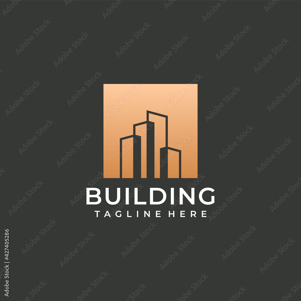 Real estate architecture logo vector graphics template