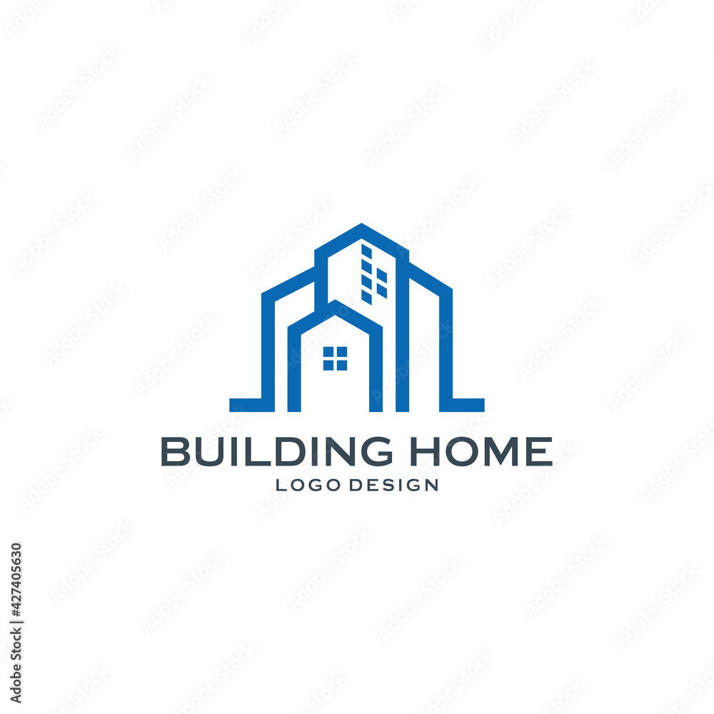 building home construction logo, modern, unique, clean