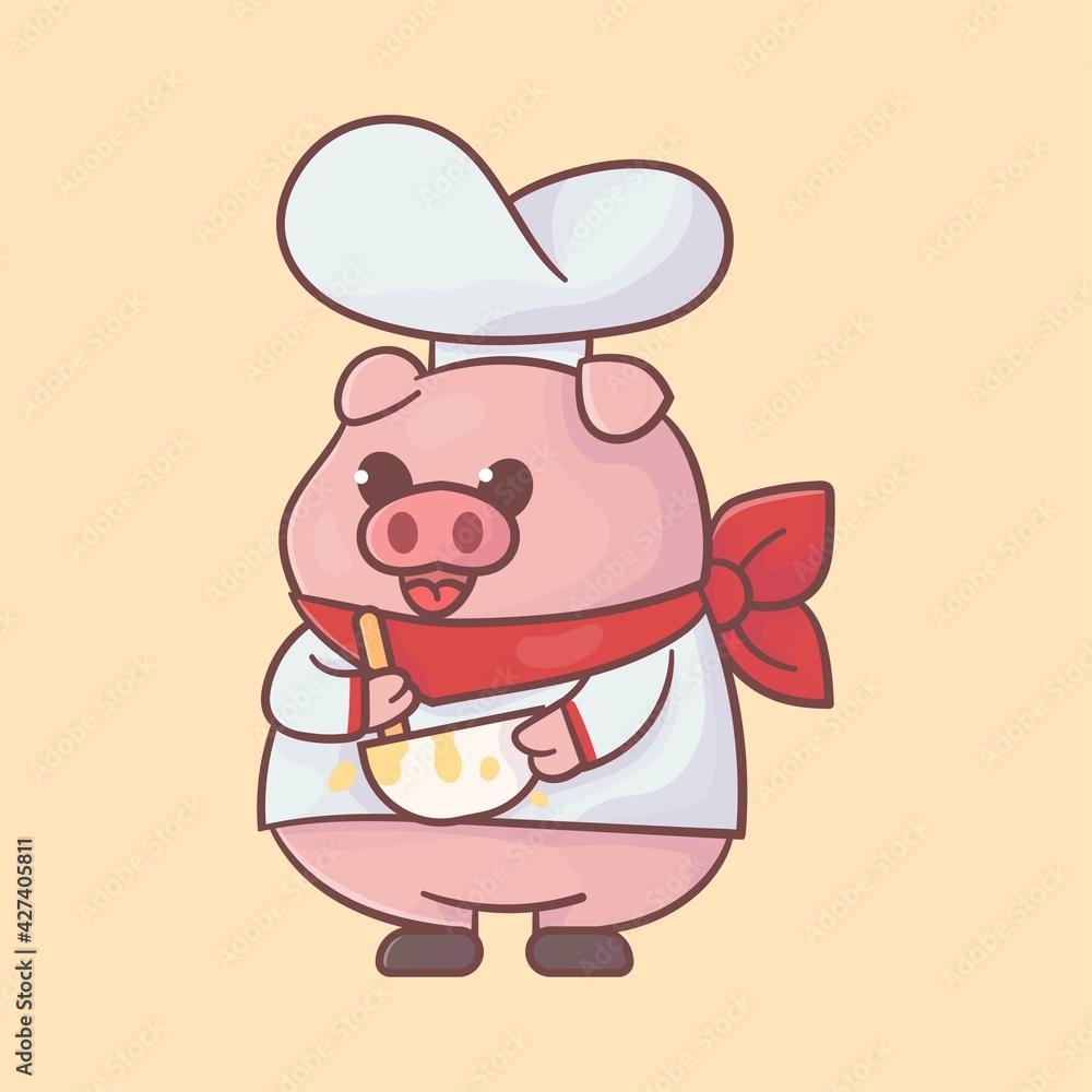 cute pig chef mascot logo. premium kawaii vector
cute pig chef mascot logo. premium kawaii vector