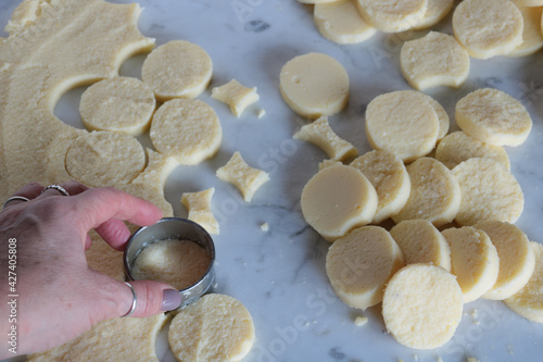 preparation of italian gnocchi alla romana view from above