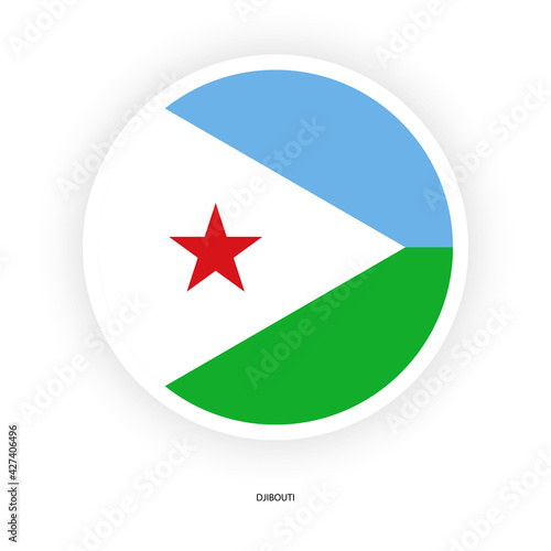 Free Download Djibouti circle flag isolated on white background. Djibouti button flag with white border on white background. Djibouti, on the Horn of Africa, is a mostly French- and Arabic-speaking - GFXLoad