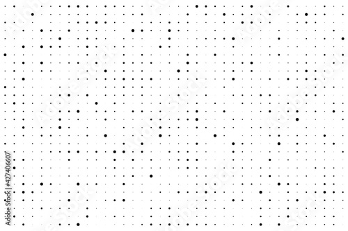 Subtle halftone seamless pattern. Dot grid patern. Small dots. Point texture. Digital background. Points design for prints. Rectangle black and white dotted pattern. Abstract geometric dotty. Vector