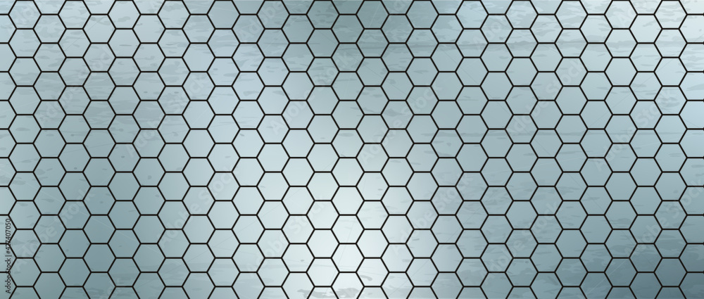 metal background and black hexagon metal background and black hexagon