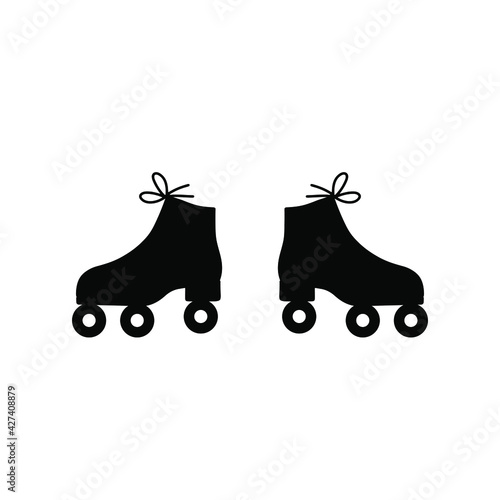 Roller skates vector icon set. skating illustration sign collection. sport symbol or logo.